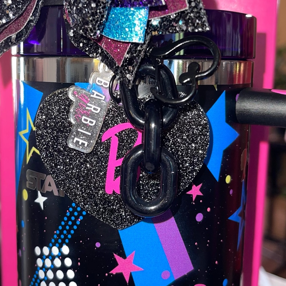 🎀 Barbie Straw Charm Keychain for Stanley 🎀
